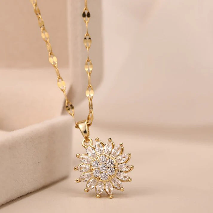 Collar Girasol Giratorio, Un Detalle de Amor y Tranquilidad - INCLUYE CAJA DE LUJO 🎁