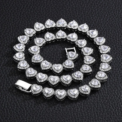 Collar Diamantado Corazones - ✨ Oro laminado 18k Calidad Premium