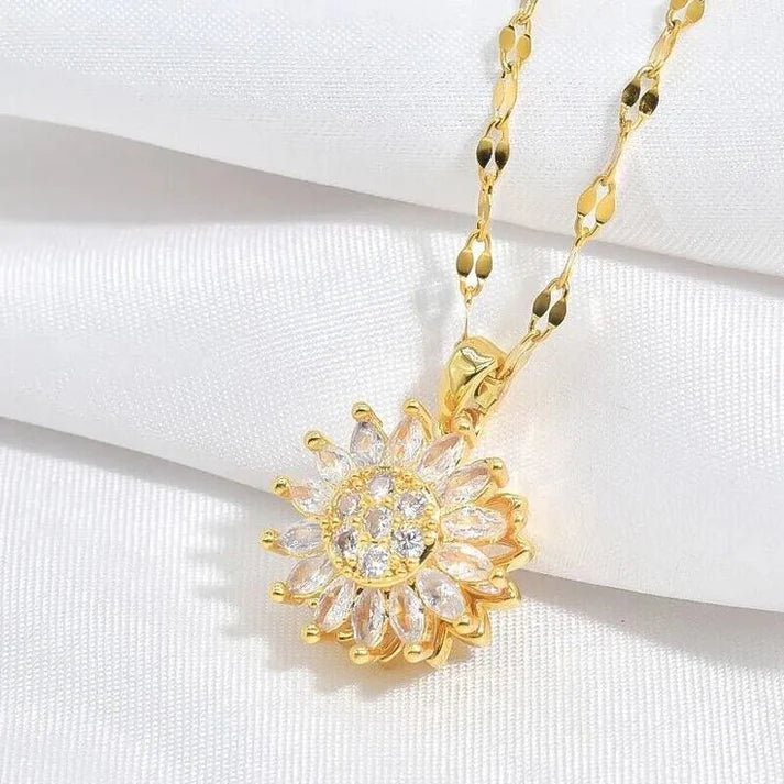Collar Girasol Giratorio, Un Detalle de Amor y Tranquilidad - INCLUYE CAJA DE LUJO 🎁