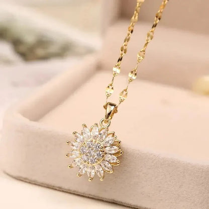 Collar Girasol Giratorio, Un Detalle de Amor y Tranquilidad - INCLUYE CAJA DE LUJO 🎁